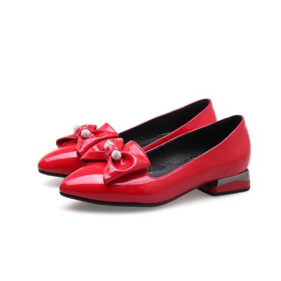 sweet bowknot pink red casual shoes 2 MA